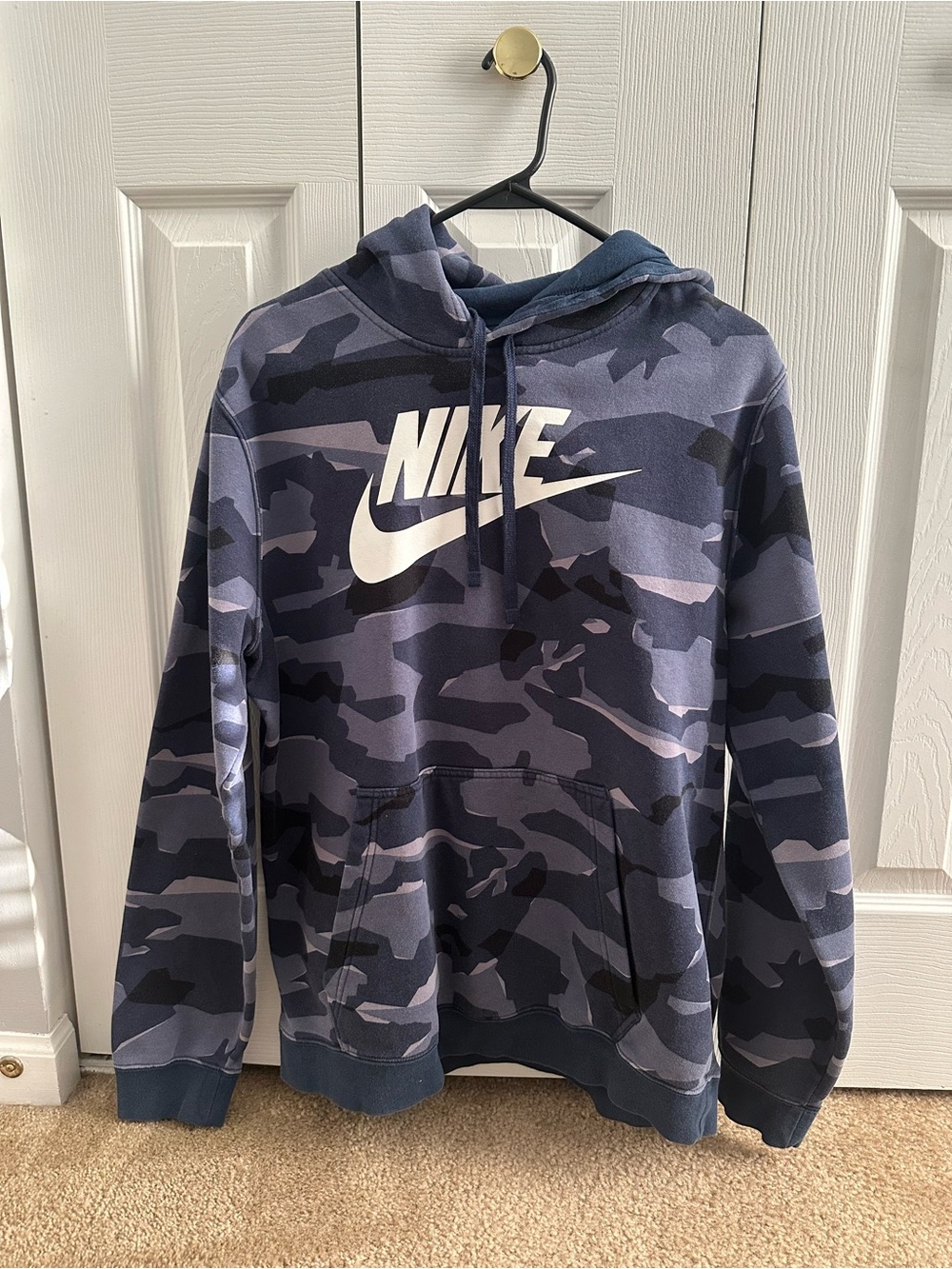 Nike kids Blue Camo Hoodie Sweatshirt
